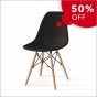 REPLICA EAMES DSW EIFFEL DINING CHAIR BLACK NATURAL BEECH WOOD 4 PACK