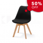 VIVA CHAIR BLACK NATURAL BEECH WOOD 4 PACK