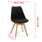 VIVA CHAIR BLACK NATURAL BEECH WOOD 4 PACK