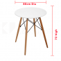 REPLICA EAMES DSW EIFFEL DINING TABLE ROUND WHITE NATURAL BEECH WOOD 80 x 72CM