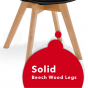 VIVA CHAIR BLACK NATURAL BEECH WOOD 4 PACK
