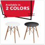 REPLICA EAMES DSW EIFFEL DINING TABLE ROUND BLACK NATURAL BEECH WOOD 80 x 72CM