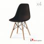 REPLICA EAMES DSW EIFFEL DINING CHAIR BLACK NATURAL BEECH WOOD 4 PACK
