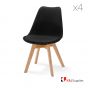 VIVA CHAIR BLACK NATURAL BEECH WOOD 4 PACK