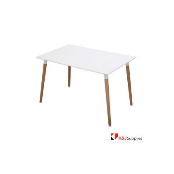 EDWARD DINING TABLE RECTANGLE WHITE NATURAL 120 x 80 x 75CM