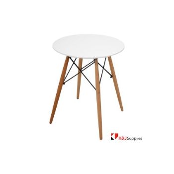 REPLICA EAMES DSW EIFFEL DINING TABLE ROUND WHITE NATURAL BEECH WOOD 80 x 72CM