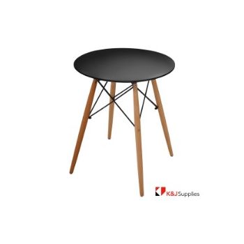 REPLICA EAMES DSW EIFFEL DINING TABLE ROUND BLACK NATURAL BEECH WOOD 80 x 72CM