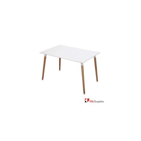 EDWARD DINING TABLE RECTANGLE WHITE NATURAL 120 x 80 x 75CM