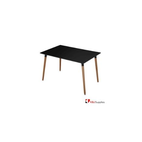 EDWARD DINING TABLE RECTANGLE BLACK NATURAL BEECH WOOD 120 x 80 x 75CM