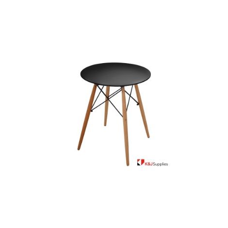 REPLICA EAMES DSW EIFFEL DINING TABLE ROUND BLACK NATURAL BEECH WOOD 80 x 72CM